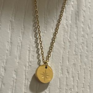 Gold plated stainless steel pendant necklace